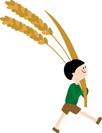 イラスト：稲穂を持った男の子